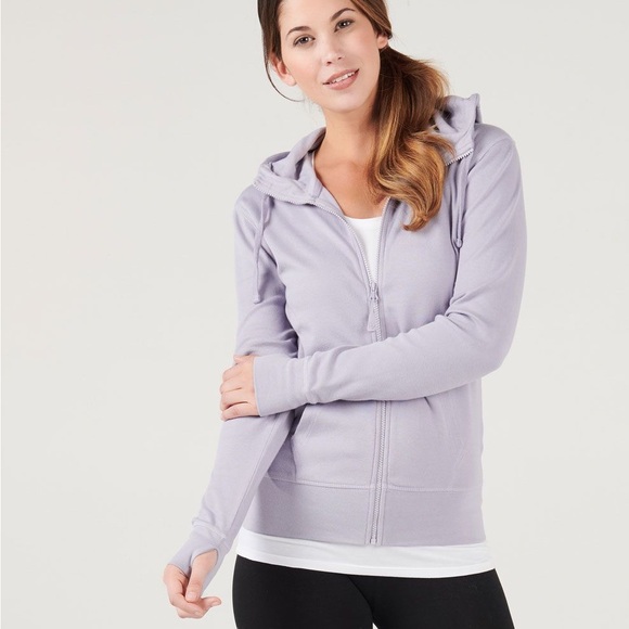 Hyba Sweaters - HYBA Women’s Lilac Hooded Yoga Zip Up Sweater